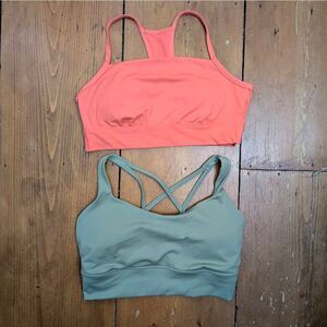 All in Motion Sport Bras set of 2 Size L  coral green